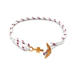 Frank 1967 7FB-0067 Armband Nautical Anker nylon wit-zwart-rood 23 cm