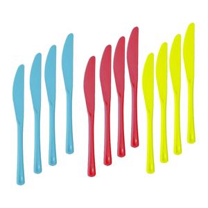 Messen - kunststof - 12x - herbruikbaar plastic - 19 cm - BBQ / Verjaardag / Camping / Party