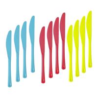 Messen - kunststof - 12x - herbruikbaar plastic - 19 cm - BBQ / Verjaardag / Camping / Party