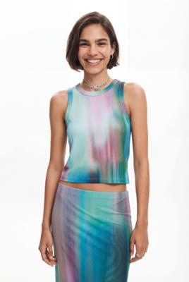 T-shirt met vervagingseffect - GREEN - XL T-shirt met vervagingseffect - GREEN - XL