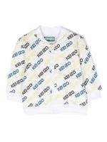 Kenzo Kids cardigan zippé à logo imprimé - Blanc Kenzo Kids cardigan zippé à logo imprimé - Blanc