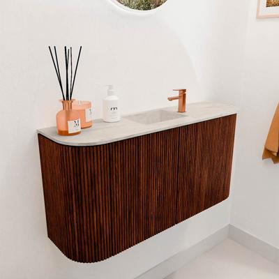 Toiletmeubel Mondiaz Joya Dlux | 83.2 cm | Meubelkleur Ruby | Faye wastafel Ostra Wasbak Midden | 1 kraangat