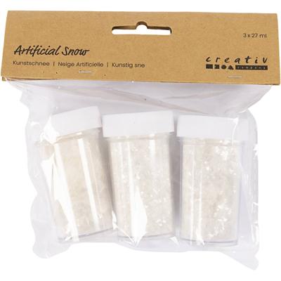 Creativ Company Kunstsneeuw, wit glitter, 3x27 ml/ 1 doos