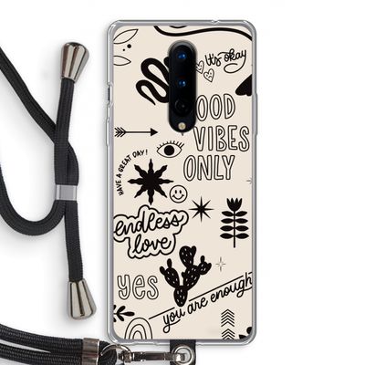 Good vibes: OnePlus 8 Transparant Hoesje met koord