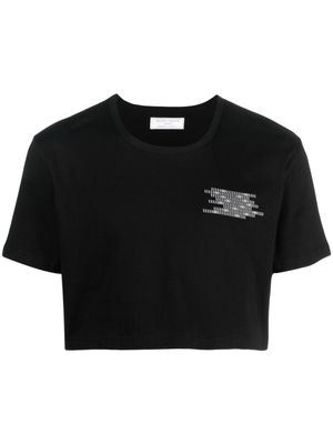 Société Anonyme t-shirt crop à slogan imprimé - Noir