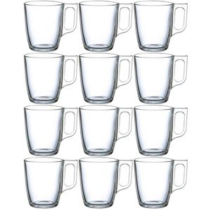 12x Glazen voor thee/koffie 250 ml - Koffie- en theeglazen