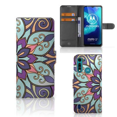 Motorola G8 Power Lite Hoesje Purple Flower