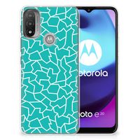 Motorola Moto E20 | E40 Hoesje maken Cracks Blue - thumbnail