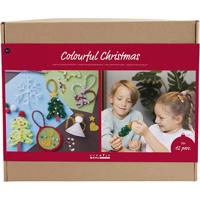 Creativ Company Groepsset kleurrijke kerst, kerstfiguren, diverse kleuren, 1 doos