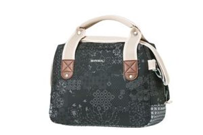 Basil bohème city bag - elegante groene hand-, schouder- en stuurtas voor dames, geschikt voor elektrische fietsen en stadsfietsen - zwart