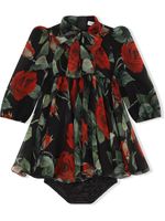 Dolce & Gabbana Kids robe à fleurs - Noir - thumbnail