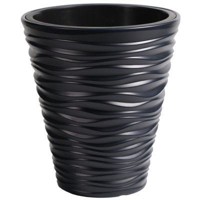 Plantenpot/bloempot Sand Dunes - buiten/binnen - kunststof - antraciet - D35 x H38 cm Plantenpot/bloempot Sand Dunes - buiten/binnen - kunststof - antraciet - D35 x H38 cm