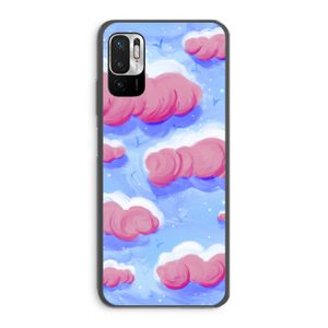 Roze wolken met vogels: Xiaomi Redmi Note 10 5G Transparant Hoesje