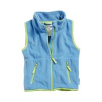 Playshoes fleece vestje contrast aqua blauw Maat - thumbnail