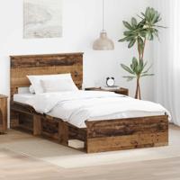 Bedframe met hoofdeinde Oudhout 100 x 200 cm Massief grenenhout