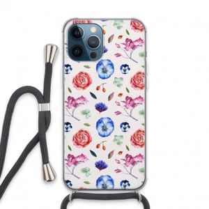 Bloemetjes: iPhone 13 Pro Max Transparant Hoesje met koord