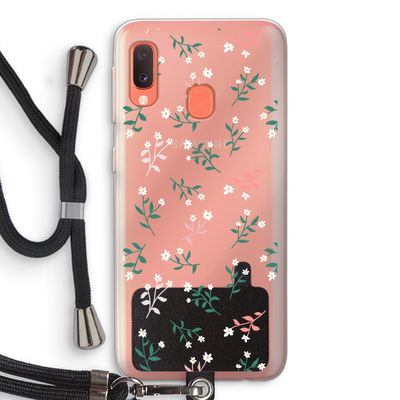 Small white flowers: Samsung Galaxy A20e Transparant Hoesje met koord