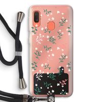 Small white flowers: Samsung Galaxy A20e Transparant Hoesje met koord