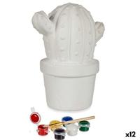 Spaarpot die je kunt verven Pincello Cactus 12 x 21 x 17 cm (12 Stuks)
