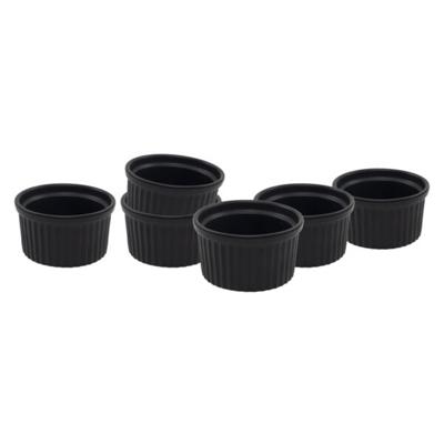 Creme brulee schaaltjes - 6x - zwart - porselein - 9 x 5 cm - 200 ml