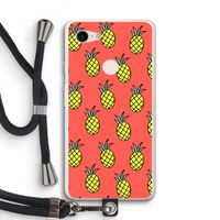 Ananas: Pixel 3 XL Transparant Hoesje met koord