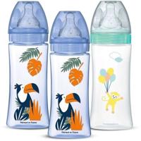 Set van 3 babyflessen - DODIE - Anti-koliek - Ronde spenen - 330 ml - +6 maanden - 3 snelheden - Debiet 3 - Blauw en groen