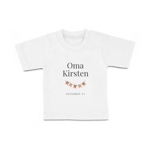 Baby shirt bedrukken - Korte mouw - Wit - 62/68