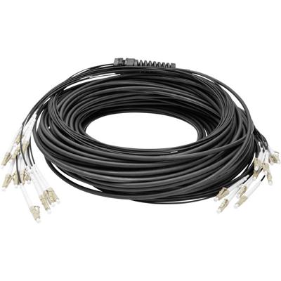 Digitus DK-2433CU100BK-BBB Glasvezel Optische vezel Aansluitkabel [12x LC-/UPC-stekker - 12x LC-/UPC-stekker] 50/125 µ Multimode OM4 100 m