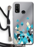 Gekleurde driehoekjes blauw: Huawei P Smart (2020) Transparant Hoesje met koord