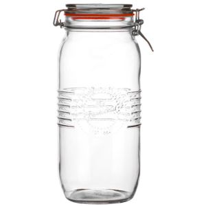 Voorraadpot/bewaarpot - 2L - glas - met beugelsluiting - D14 x H27 cm