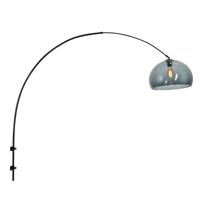 Steinhauer Wand booglampSparkled zwart met smoke kap - 8196ZW