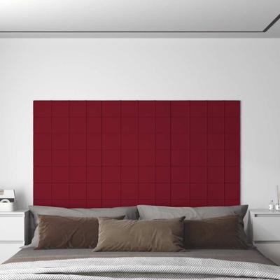 VidaXL Wandpanelen 12 st 1,08 m² 60x15 cm fluweel wijnrood
