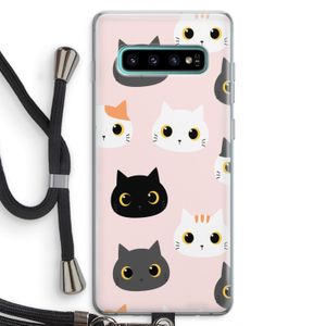 Katten: Samsung Galaxy S10 Plus Transparant Hoesje met koord