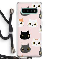 Katten: Samsung Galaxy S10 Plus Transparant Hoesje met koord