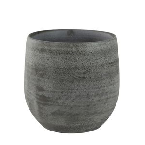 Plantenpot/bloempot in een strakke Modern design look mystic grijs Dia 22 cm en Hoogte 20 cm