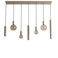 Hanglamp Riva recht 7 lichts quartz