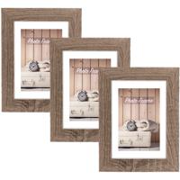 Zep Fotolijst hout - 3x stuks - naturel bruin - geschikt voor foto van 13 x 18 cm - staand of hangen