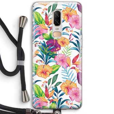 Tropisch 2: OnePlus 6 Transparant Hoesje met koord