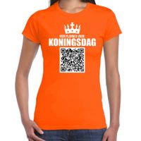 QR code mijn plannen voor Koningsdag feest t-shirt dames zwart - Koningsdag shirts