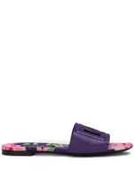 Dolce & Gabbana DG lizard-effect leather slides - Violet