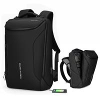 Mode mannen rugzak multifunctionele waterdichte laptop tas reistas met USB opladen poort (opgewaardeerd zwart)