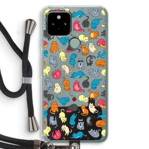 Kleurrijke katten: Pixel 5 Transparant Hoesje met koord