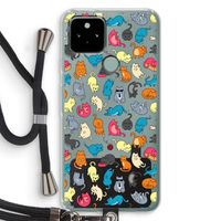 Kleurrijke katten: Pixel 5 Transparant Hoesje met koord