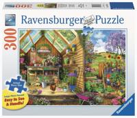 Ravensburger puzzel blik in het tuinhuis