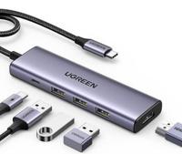 Ugreen 15596 laptop dock & poortreplicator Bedraad USB 3.2 Gen 1 (3.1 Gen 1) Type-A + Type-C Aluminium Ugreen 15596 laptop dock & poortreplicator Bedraad USB 3.2 Gen 1 (3.1 Gen 1) Type-A + Type-C Aluminium