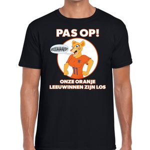 Nederlands dames elftal supporter shirt Pas op Leeuwinnen zwart voor heren 2XL  -