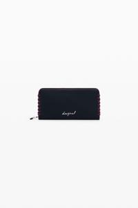 Middelgrote portemonnee met afneembaar leerlook-effect - BLACK - U