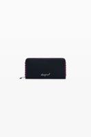 Middelgrote portemonnee met afneembaar leerlook-effect - BLACK - U