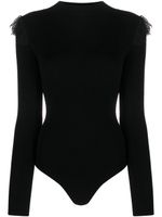 TWINSET body nervuré à détail de tulle - Noir