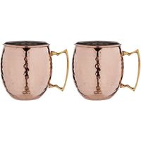 2x Cocktailbeker/cocktailglas Moscow Mule 450 ml koper